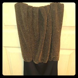 Gold and black cocktail dress